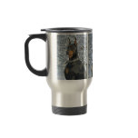 Doberman in Fosty Snow mugs