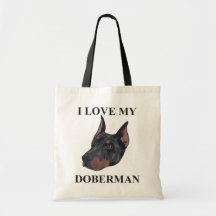 Doberman Love Tote Bags