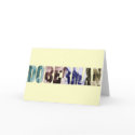 Doberman photo collage name cards