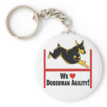 Doberman Pinscher Agility Love Key Chains