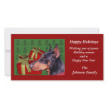 Doberman Pinscher Animal Christmas Holiday Card photo cards