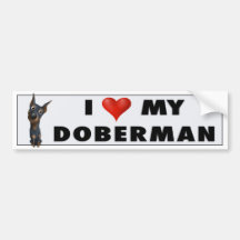 Doberman Pinscher (Black and Tan) Love Sticker Bumper Stickers