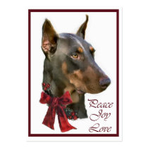 Doberman Pinscher Christmas Business Card