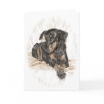 Doberman Pinscher Dog with Natural Ears Greeting Cards