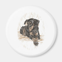 Doberman Pinscher Dog with Natural Ears Refrigerator Magnet