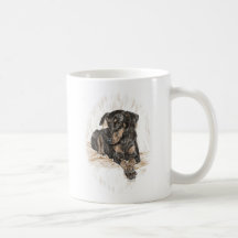 Doberman Pinscher Dog with Natural Ears Mugs