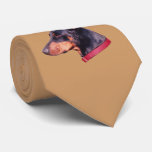 Doberman Pinscher Face Dog Photo Necktie