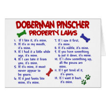 DOBERMAN PINSCHER Property Laws 2 Greeting Cards