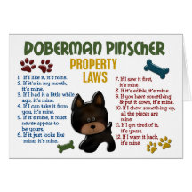 Doberman Pinscher Property Laws 4 Cards