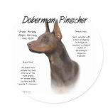Doberman Pinscher (red) History Design stickers