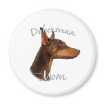 Doberman Pinscher (red) Mom 2 Refrigerator Magnets