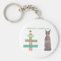 Doberman Pinscher Stick Tree Key Chains