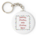 Doberman Pinschers Make Christmas Merry Keychain