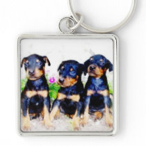 Doberman Puppies keychain