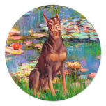 Doberman (red) - Lilies 2 stickers