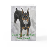 Doberman Santa Makes Best Snow Cones Hoiday Card