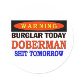 DOBERMAN WARNING stickers