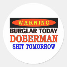 DOBERMAN WARNING STICKERS