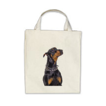 Doberman With Sneaky Look Bag