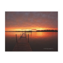 Dock at sunset on Lake Minnetonka,MN. Post Card