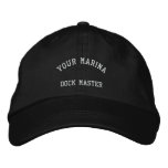 Dock Master Marina Embroidered Cap Black embroidered hats