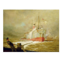 Docking a Cargo Ship Post Cards