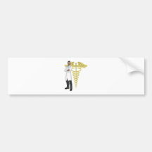 Doctor and caduceus symbol illustration bumper sticker
