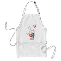DOCTOR ASL SIGN I LOVE YOU - HEART - MEDICAL CROSS APRONS