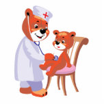 doctor bear tending patient photo cutout