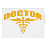Doctor Caduceus Orange Greeting Cards