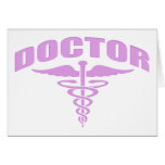 Doctor Caduceus Pink Greeting Cards
