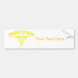 Doctor Caduceus Yellow Bumper Sticker