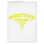 Doctor Caduceus Yellow Greeting Card