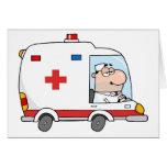 Doctor Driving Ambulance Cards