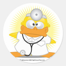 Doctor Duck Round Sticker
