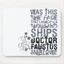 Doctor Faustus Quote (B&W) Mouse Mat