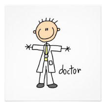 Doctor Stick Figure Personalised Announcements