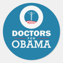 Doctors for Obama Round Sticker