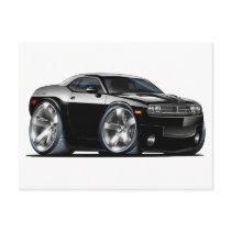 Dodge Challenger Black Car Post Card