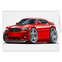 Dodge Charger Daytona Red Car Cards