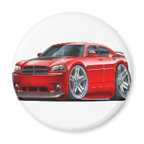 Dodge Charger Daytona Red Car Fridge Magnets