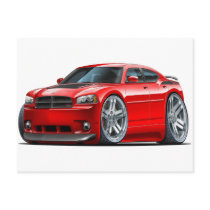 Dodge Charger Daytona Red Car Postcards