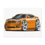 Dodge Charger Super Bee Orange Car Post Cards