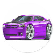 Dodge Charger Super Bee Purple Car Round Stickers