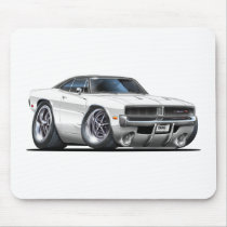 Dodge Charger White Car Mouse Pads