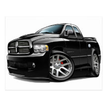 Dodge SRT10 Ram Dualcab Black Postcards