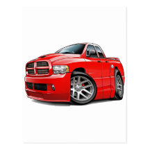Dodge SRT10 Ram Dualcab Red Postcards