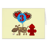 Dog 3rd Birthday Tshirts and Gifts Greeting Card