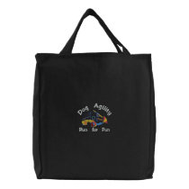 Dog Agility Run for Fun Dark Embroidered Bag