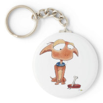 Dog and bone key chain